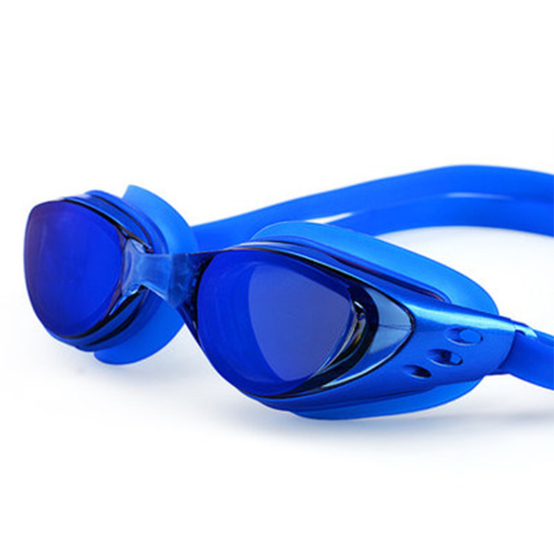 Picture of Adult Swimming Goggles Waterproof Anti-fog Electroplated Fashion Men's and Women's Flat Light HD Large Frame Electroplated Diving Swimming Glasses
