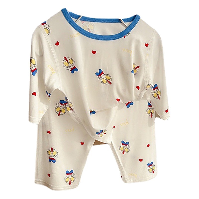 Anmeiya children's summer air conditioning clothing micro-business explosives boys and girls Tencel seven-point sleeve home clothing manufacturers wholesale