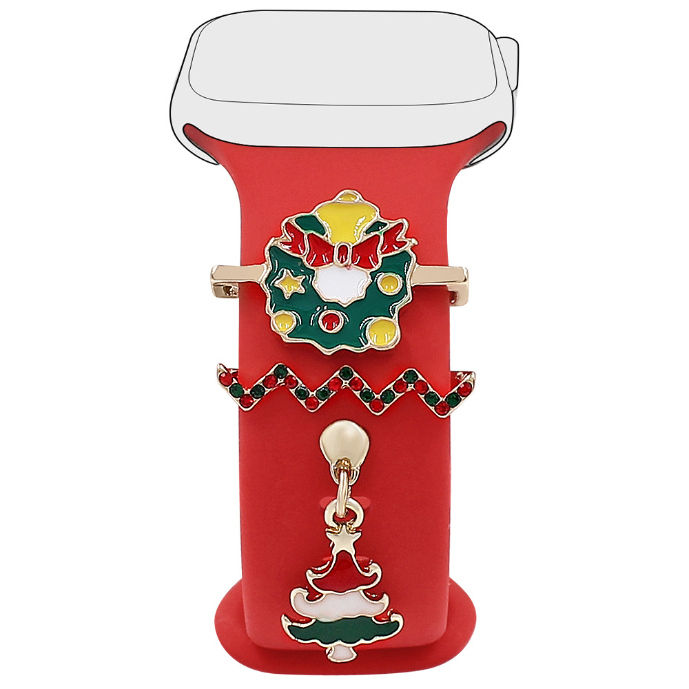 Picture of For Apple Watch Strap Decorative Ring Apple Watch Universal Silicone Strap Christmas Oil Drop Decoration