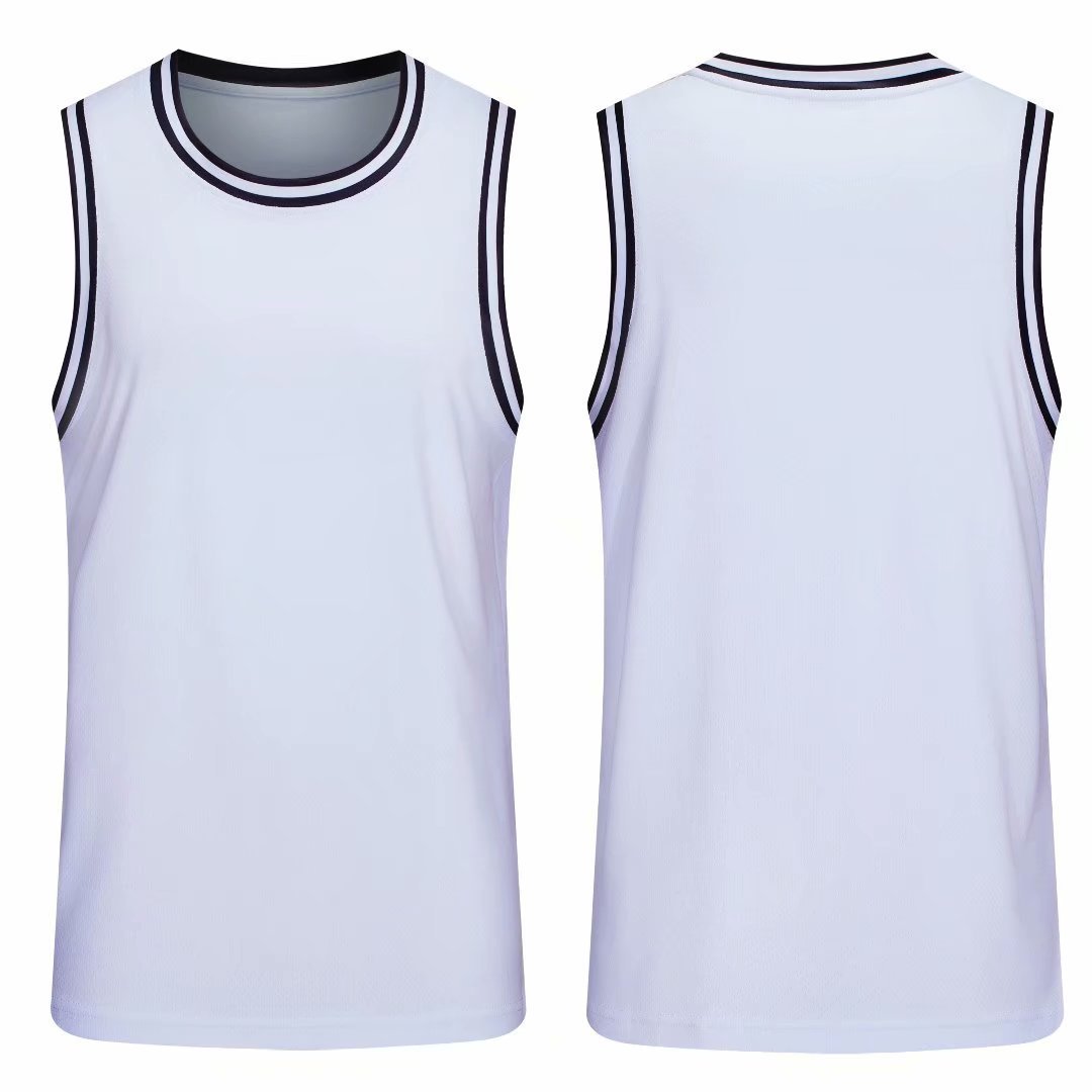 Picture of Crewneck Sleeveless Jersey Vest Top Men's Breathable Sweat Absorbing Summer Printing Basketball Training Camp Team Clothes Team Clothes Men's