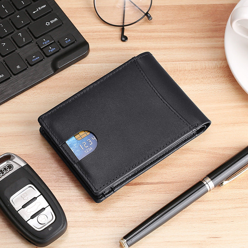 Picture of Amazon popular airtag wallet men's genuine leather tracker wallet RFID anti-theft brush cowhide card holder