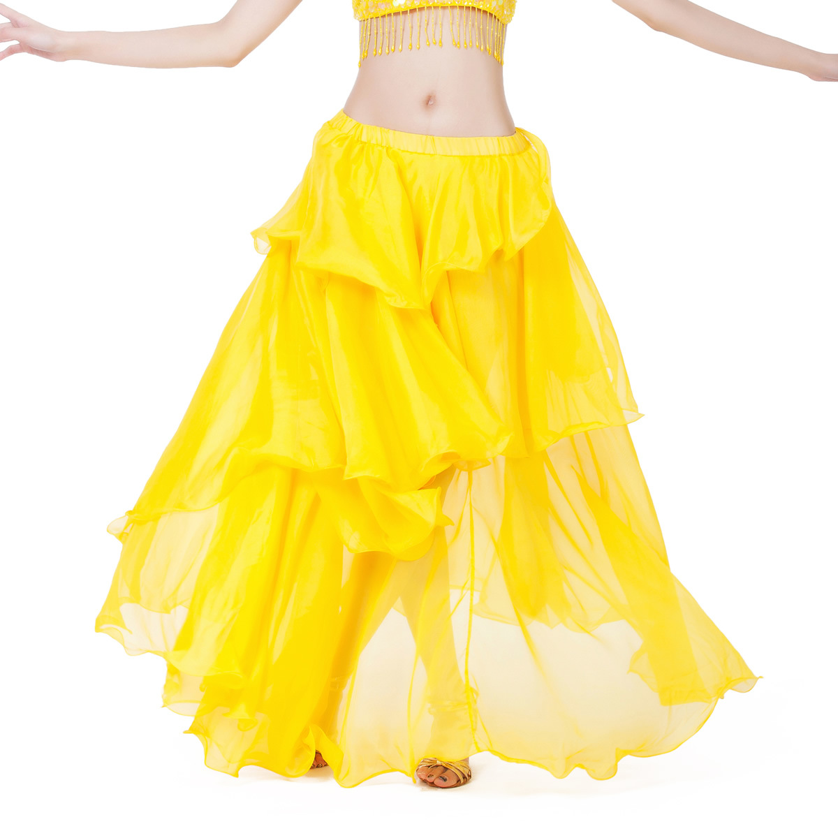 Picture of Dancer spiral skirt chiffon cake skirt belly dance light elegant skirt source factory primary source