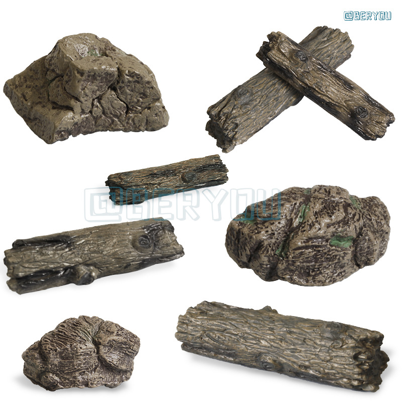 Picture of Simulation stone stump branch ornaments model stone rockery shape ornaments scene stone props cross-border