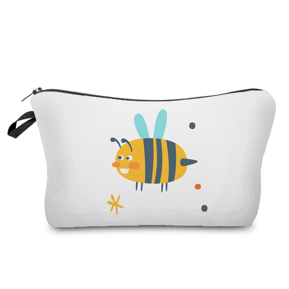 Picture of New arrival cute industrious Bee Printing cosmetic bag dumpling bag lipstick dumpling-shaped bag