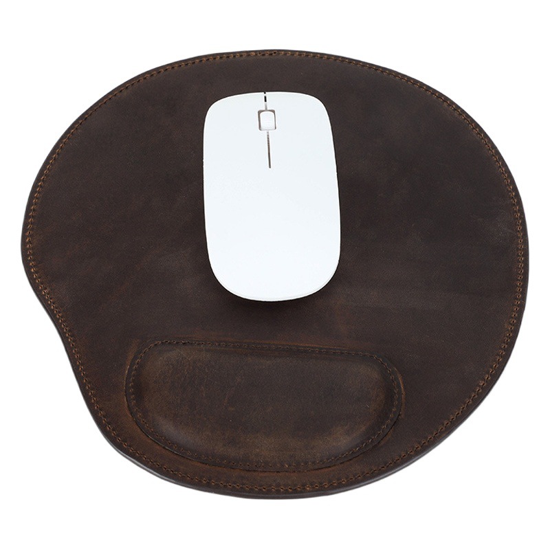 Crazy Horse Leather Curved Mouse Pad Mini Comfortable Wrist Bracer Simple Laptop Office Desk Mat in stock Wholesale
