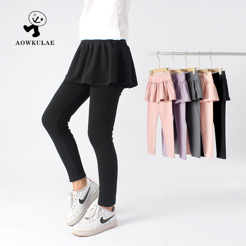 Picture of Children's Pants Autumn Korean Style New Children's Leggings Medium and Large Children Solid Color Leggings Culottes Girls' Pants Wholesale