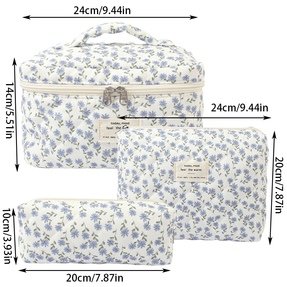 Picture of Cross-border Super New Cotton Cosmetic Bag Niche Portable Washes Storage Bag Floral Ins Cute Quilted