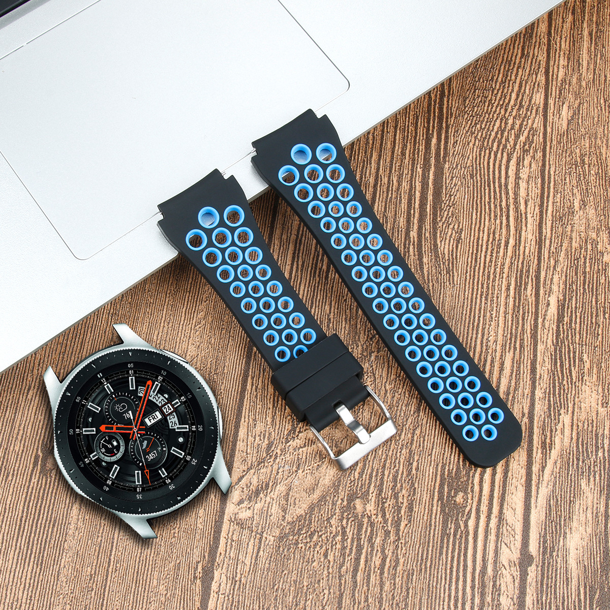 Picture of Suitable for Samsung Watch Strap Sm-R800 Official Same Watch 1St Generation 22mm Huawei Universal Two-Color Silicone Strap