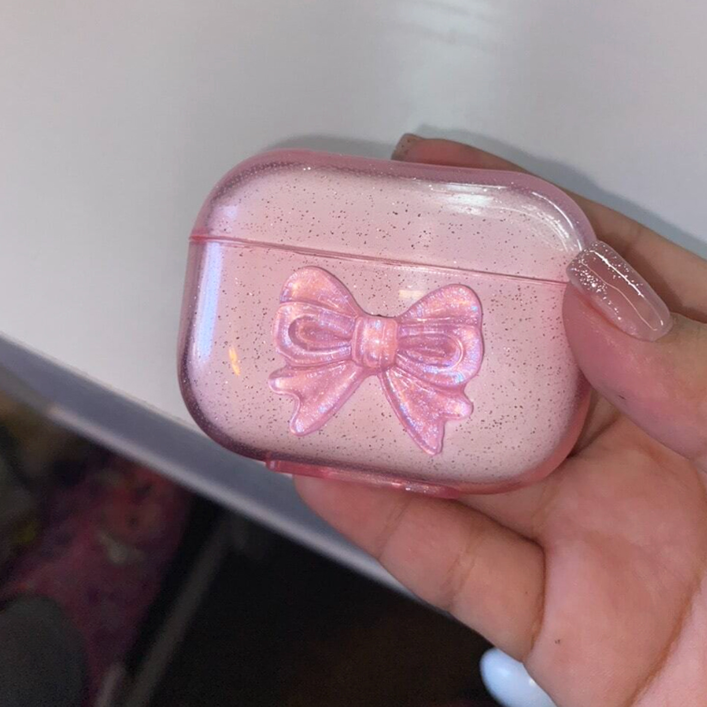 Picture of Glitter Three-Dimensional Bow airpods Protective Case for Apple Bluetooth Earphones 2/3 Generation Pro Soft Case