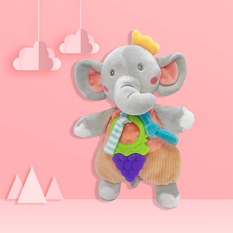 Picture of Baby comfort towel bean label can be imported to coax sleep doll baby early education to comfort doll cartoon doll wholesale
